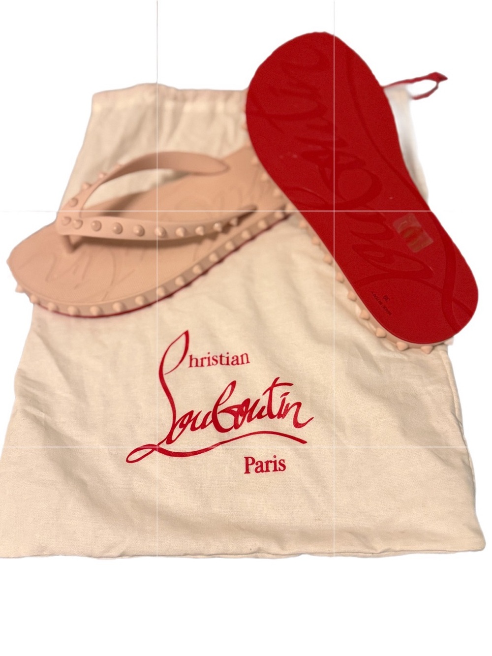 NWOT Christian Louboutin Red Bottom light pink Slides , adorable size 38/7.5